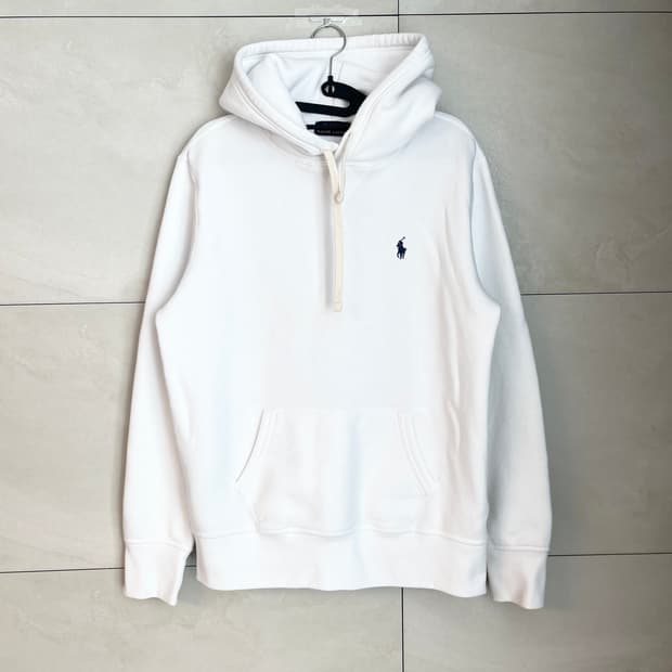 폴로 랄프로렌 화이트 후드티 (M) 