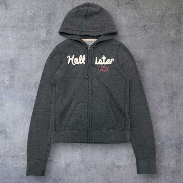 홀리스터 Hollister 진그레이 스펠아웃 기모 후드집업 L