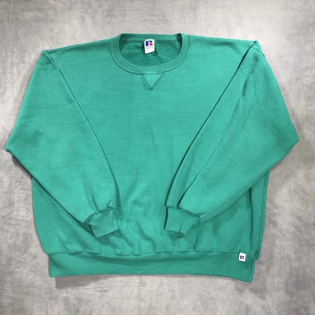 90s 러셀 애슬레틱 빈티지 에메랄드 그린 맨투맨