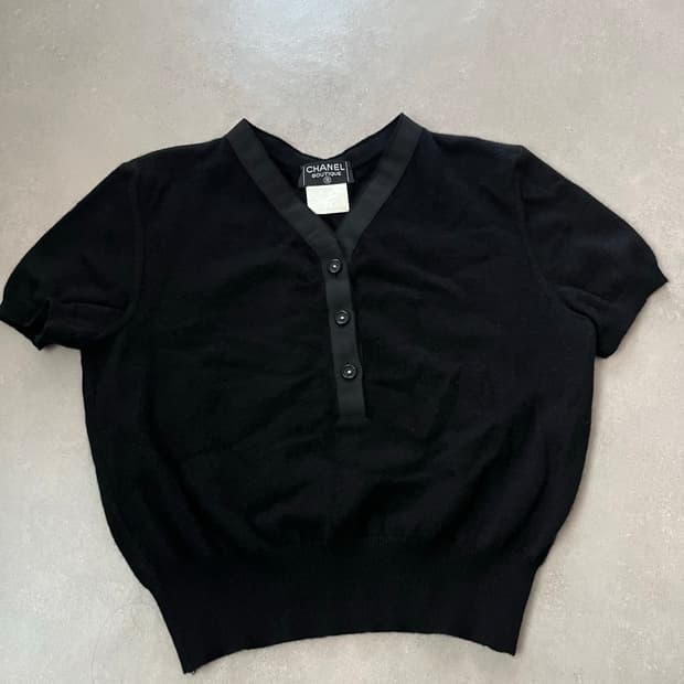 샤넬 캐시미어 반팔 니트 정품