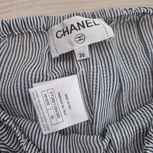 정품 Chanel 샤넬 홀실크100% 22SS 와이드 팬츠