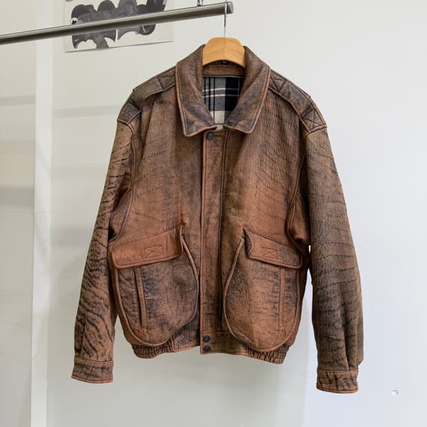 VINTAGE (Made in Japan) 레더 자켓 