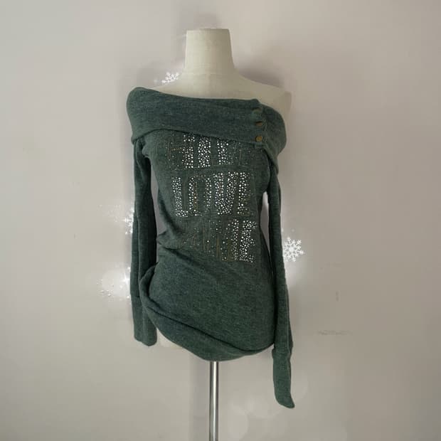 빈티지 니트 오프숄더 니트 shop502 모리걸 사와코 하구미 모리 니트