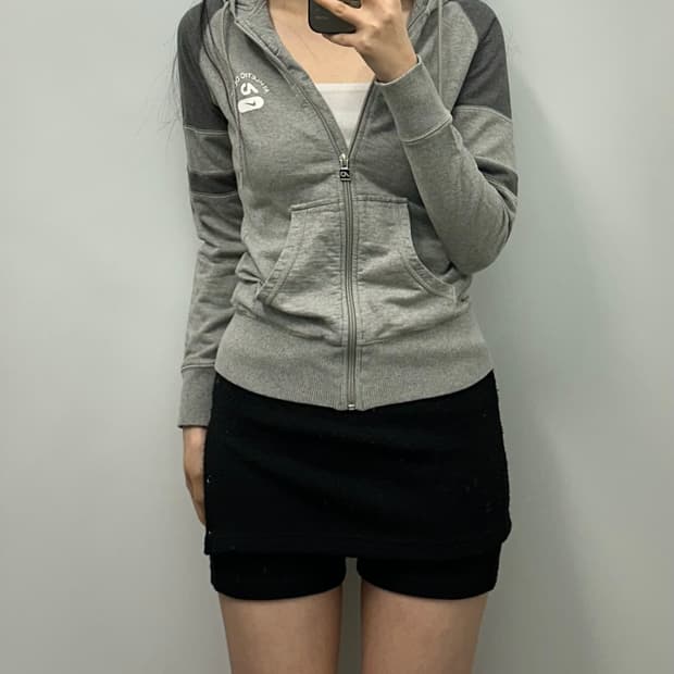 나이키 그레이 딱붙 후드집업