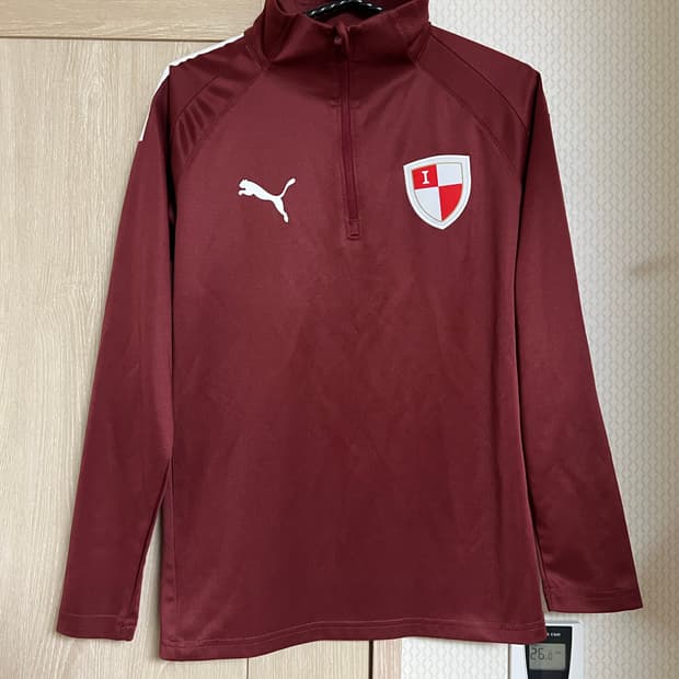 푸마 부산아이파크 버건디 하프 집업 트레이닝탑