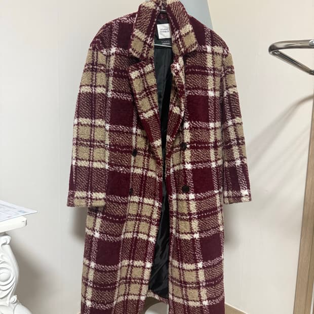 톰보이 뽀글이 체크코트