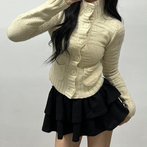 폴로 랄프로렌 진스 램스 울 100% 투포켓 걸즈 니트 가디건(S)