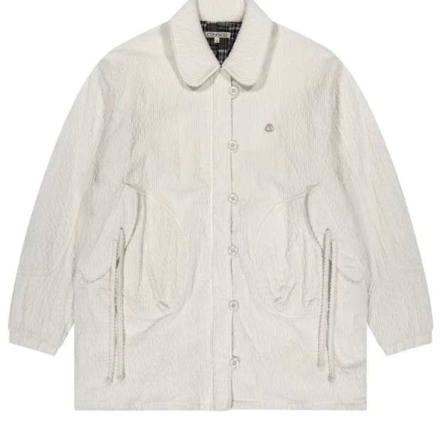 코이세이오 라운드 카라 코지 봄버 아이보리