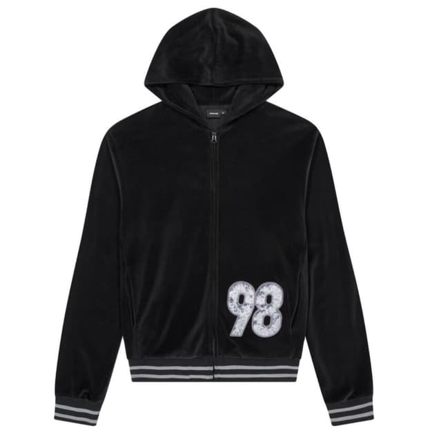 새상품 아캄 로고 패치 벨벳 후드집업