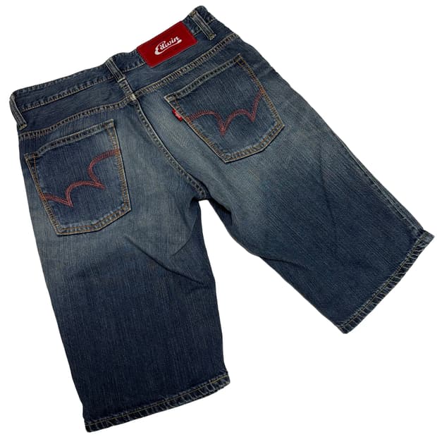 에드윈(EDWIN) 빈티지 워싱 데님 하프 팬츠