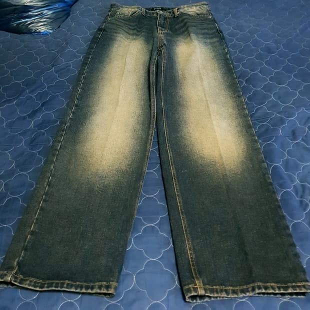 데님스토리 빈티지워싱 세미와이드 데님팬츠 오일인디고 (M)