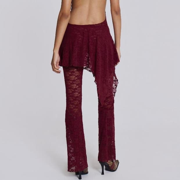 제이디드 런던 버건디 레이스 바지