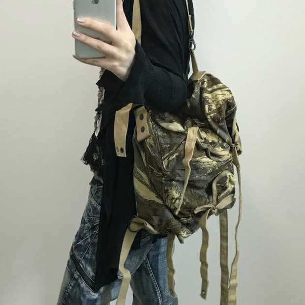 빈티지 플랩 카모 백팩