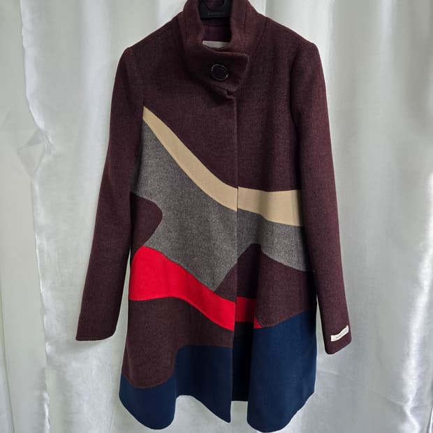 SJSJ 컬러 블록 핸드메이드 울코트 (1761)