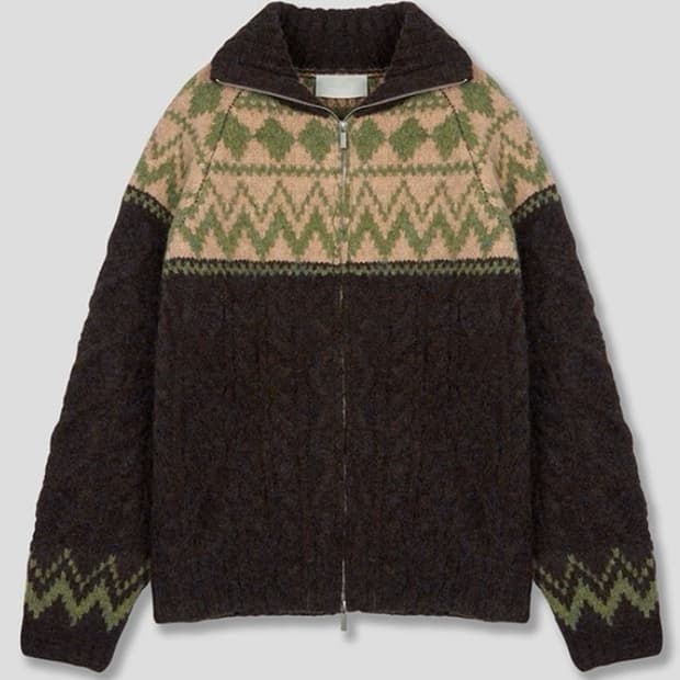 어리틀빗 freddy knit zip-up_브라운