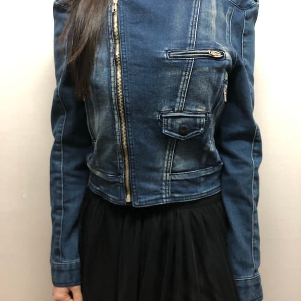 빈티지 데님 펑크 자켓