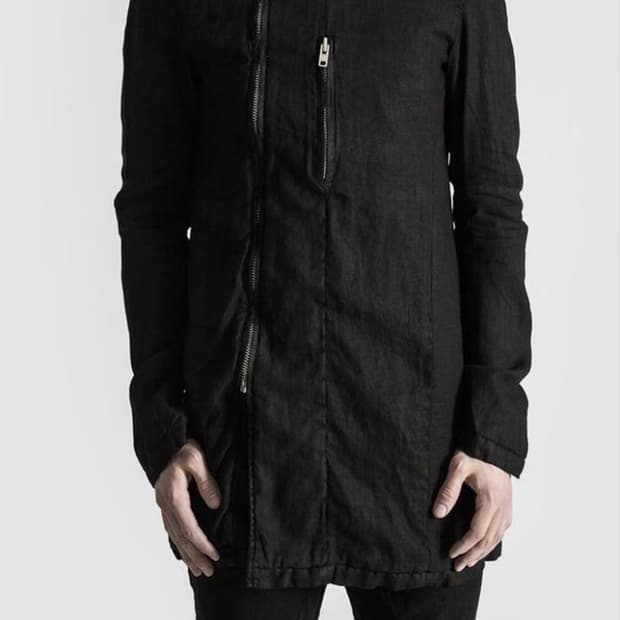 LENTRIAN Diagonal Linen Coat Jacket