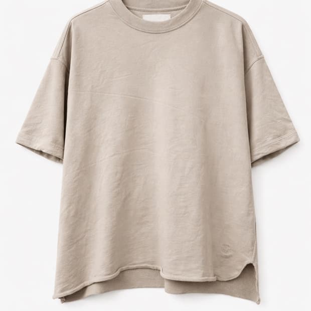 질샌더 베이지 루즈핏 티셔츠