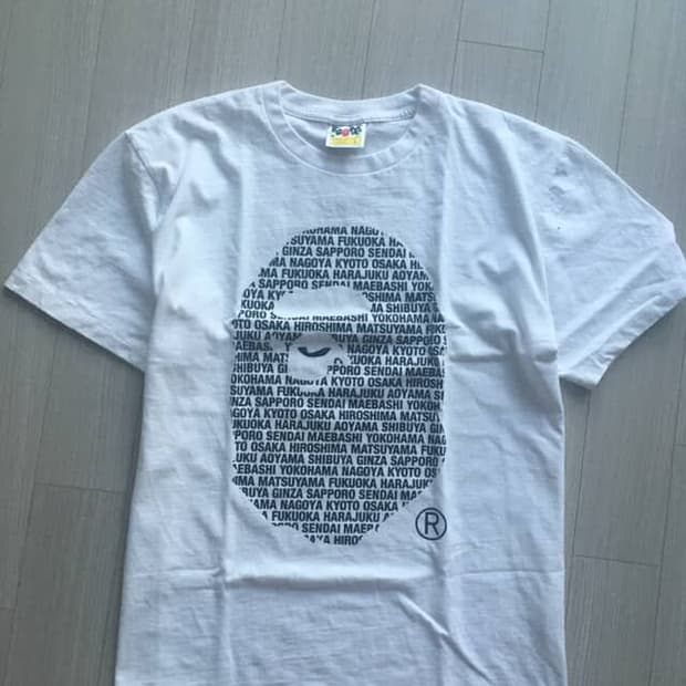 베이프 재팬 에이프 헤드 티셔츠 화이트