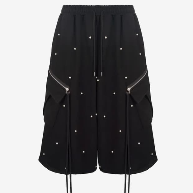Pearl Cargo Bermuda Pants [BLACK]