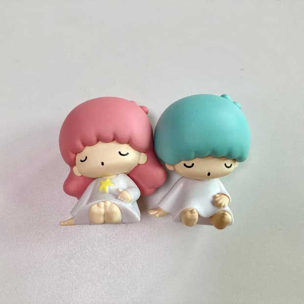 산리오 리틀트윈스타 키키 라라 잠자는 꾸벅 가챠 피규어