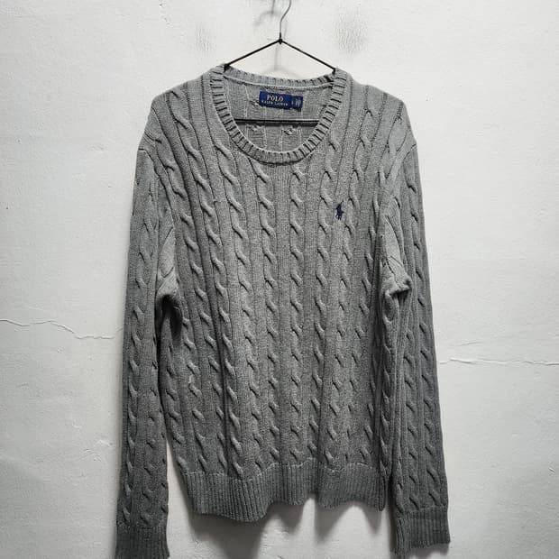 폴로 랄프로렌 케이블 니트 그레이