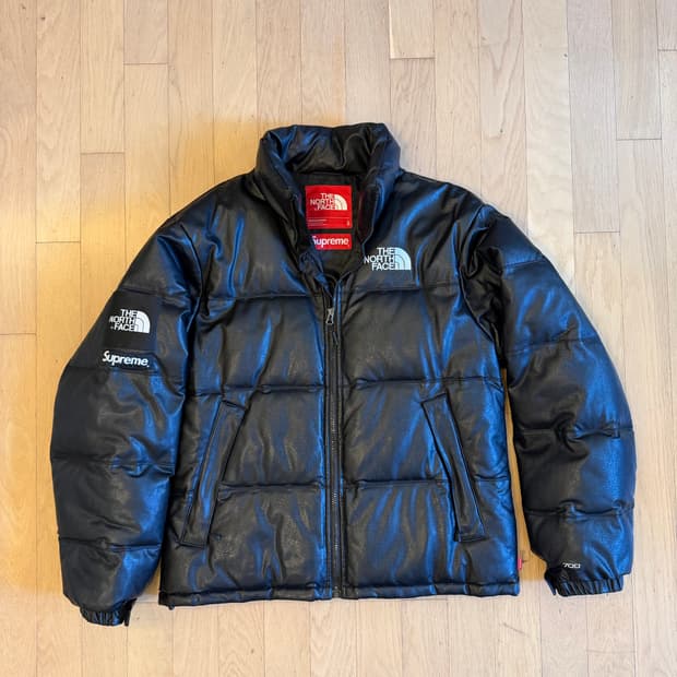 슈프림 노스페이스 콜라보 레더 700 눕시 L