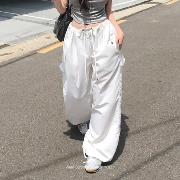 에이블리 홀리 made 워크 나일론 스트링 카펜더 팬츠 바지