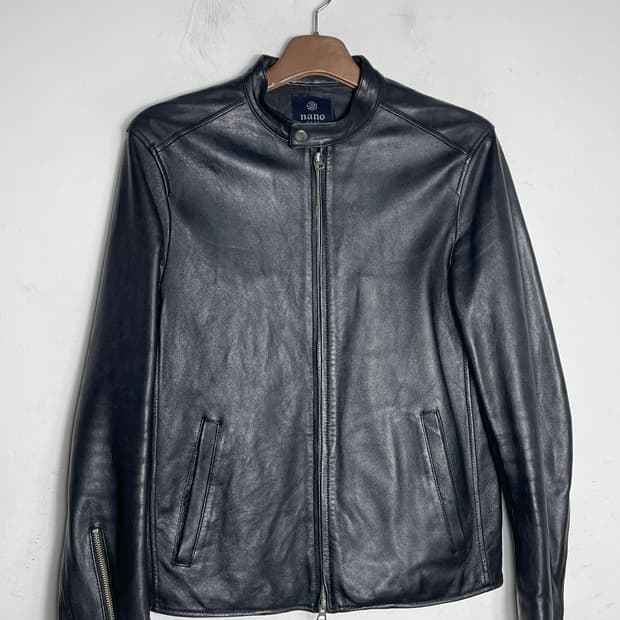 NANO base 나노유니버스 블랙 가죽 라이더 자켓