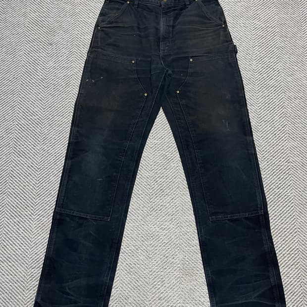 칼하트 더블니 블랙 덩가리핏 34x36