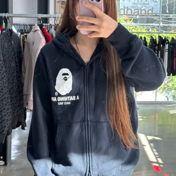 베이프 사루 풀집업 후드 블랙