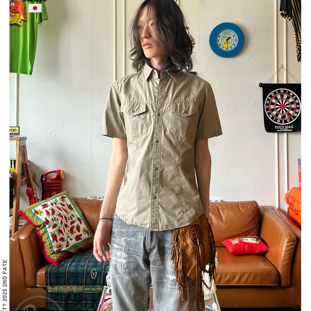 TORNADO MART Cargo Pocket Half Shirt
