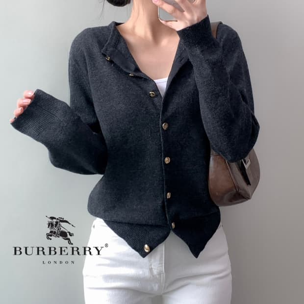 버버리 램스울 가디건