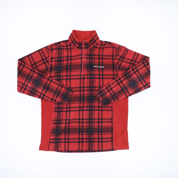 M 컬럼비아 체크 후리스 반집업 0310H1