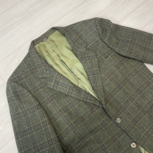 캠브릿지 빈티지 체크 울 블레이저