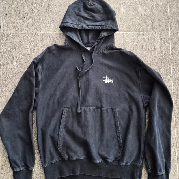 스투시 워시드 기모 후드티