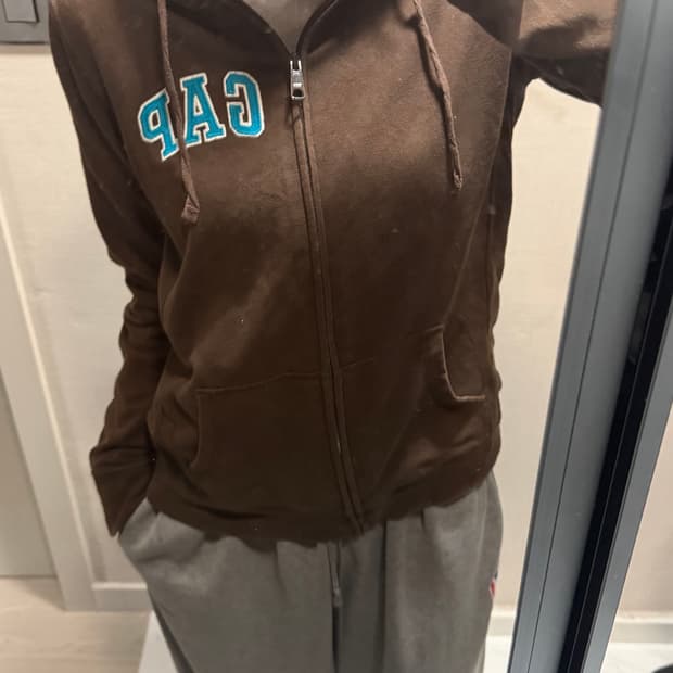 갭 브라운 후드집업 m