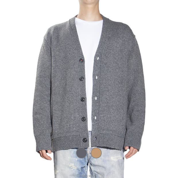 [M] 마르지엘라 엘보우패치 가디건 그레이