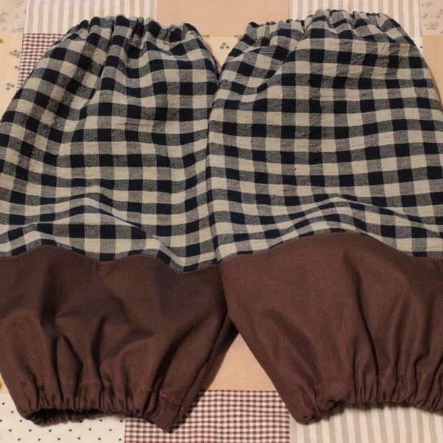 핸드메이드 네이비체크 팔토시