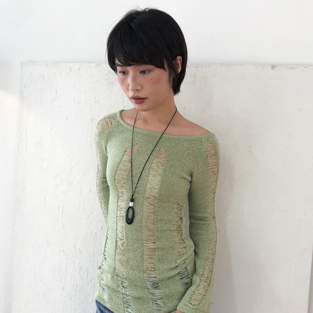 vintage destroyed knit top