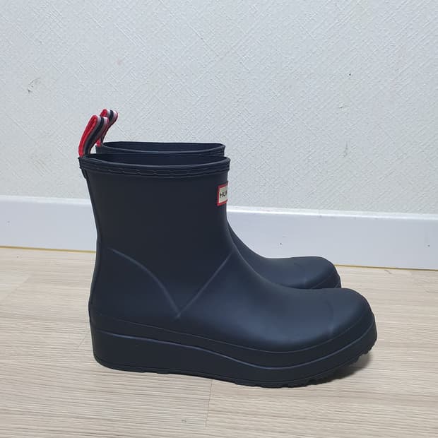 헌터 레인부츠 블랙 숏 부츠 255~60