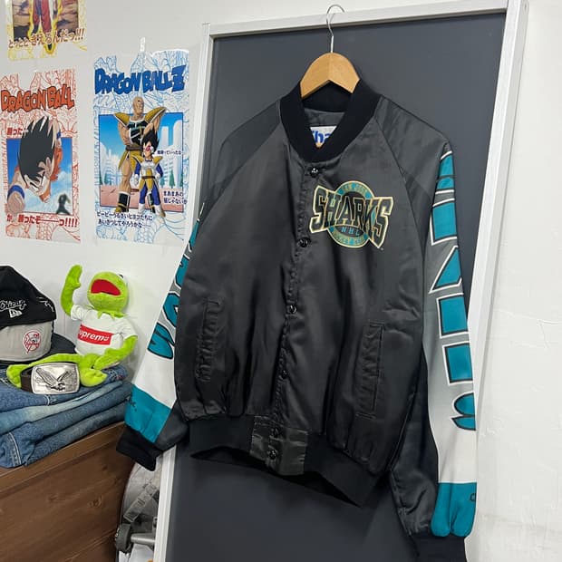 90s American Vintage 올드스쿨 산호세 샤크스 봄버 자켓