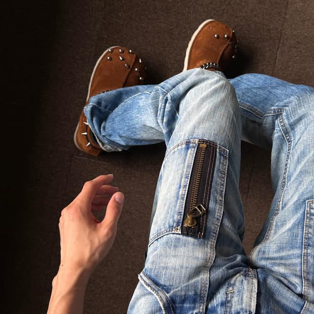 Edwin 503 Blue Trip 포켓 & 워시드 슬림 스트레이트 진