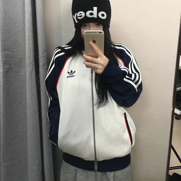 아디다스 오리지널스 SST 트랙탑 네이비/화이트 110