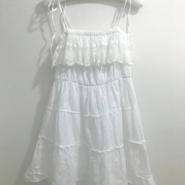 일브 빈티지 모리걸 화이트 원피스 달천깔