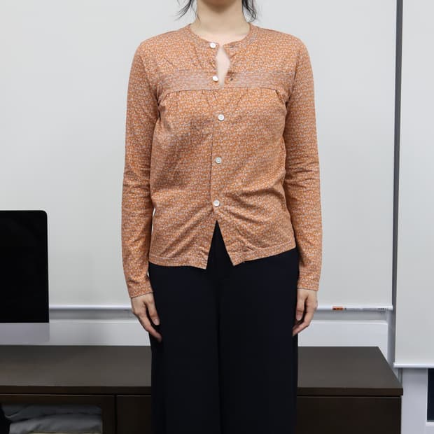 Gomme floral shirring cardigan