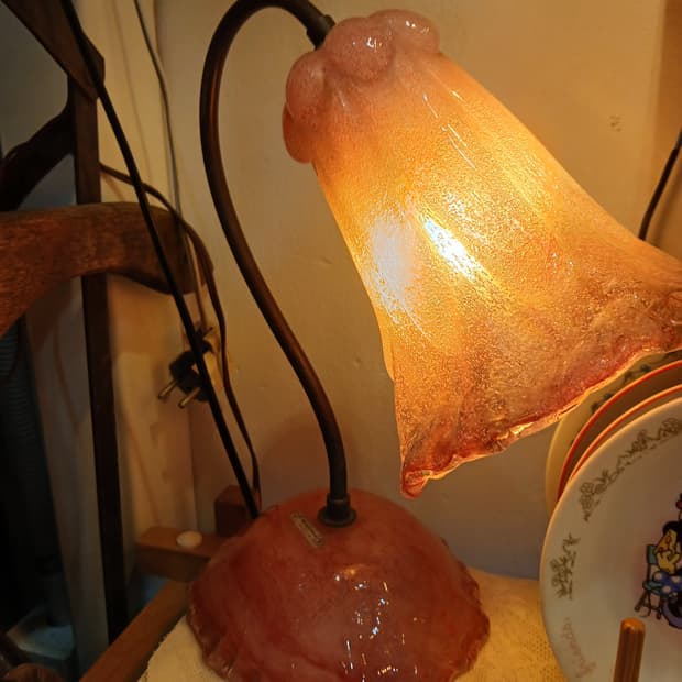 70s 요코하마 핑크글라스 테이블 조명