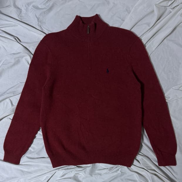 폴로랄프로렌 램스울 반집업 니트