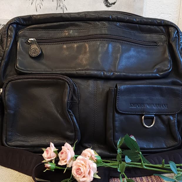 아르마니 레더 크로스백 메신져백 브리프케이스