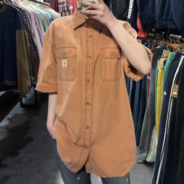 [IM] Carhartt 칼하트 반팔 셔츠 데님 오렌지